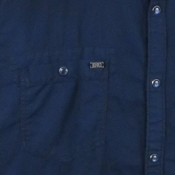 I-N-C* Men's Short Sleeve Button Down Curved Hem Chest Pocket Shirt~ Size XL - Picture 7 of 12